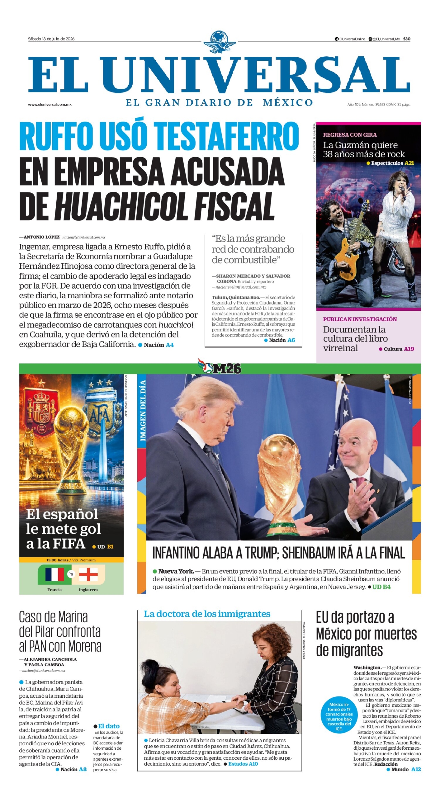El Universal - 18 de julio de 2026