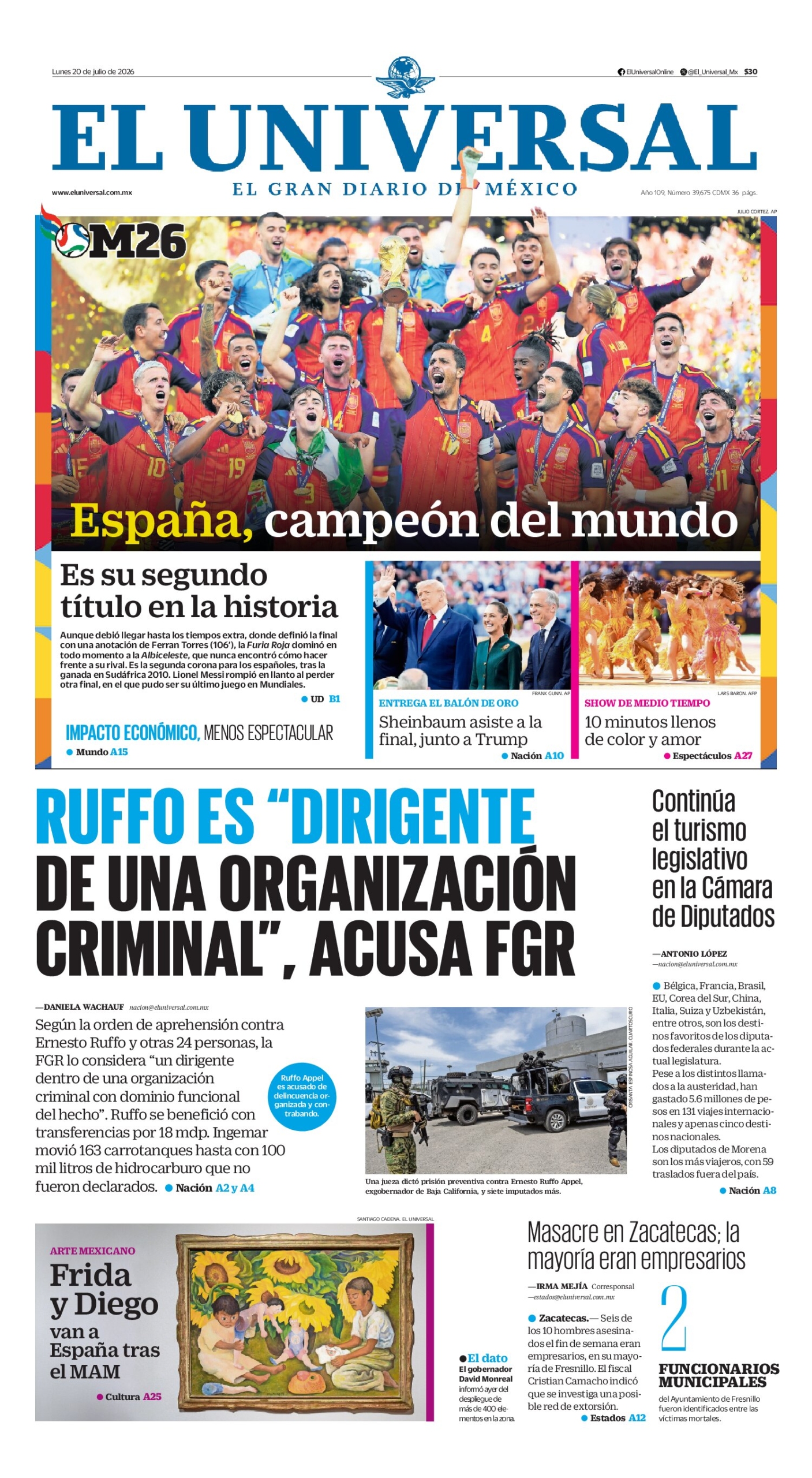 El Universal - 20 de julio de 2026