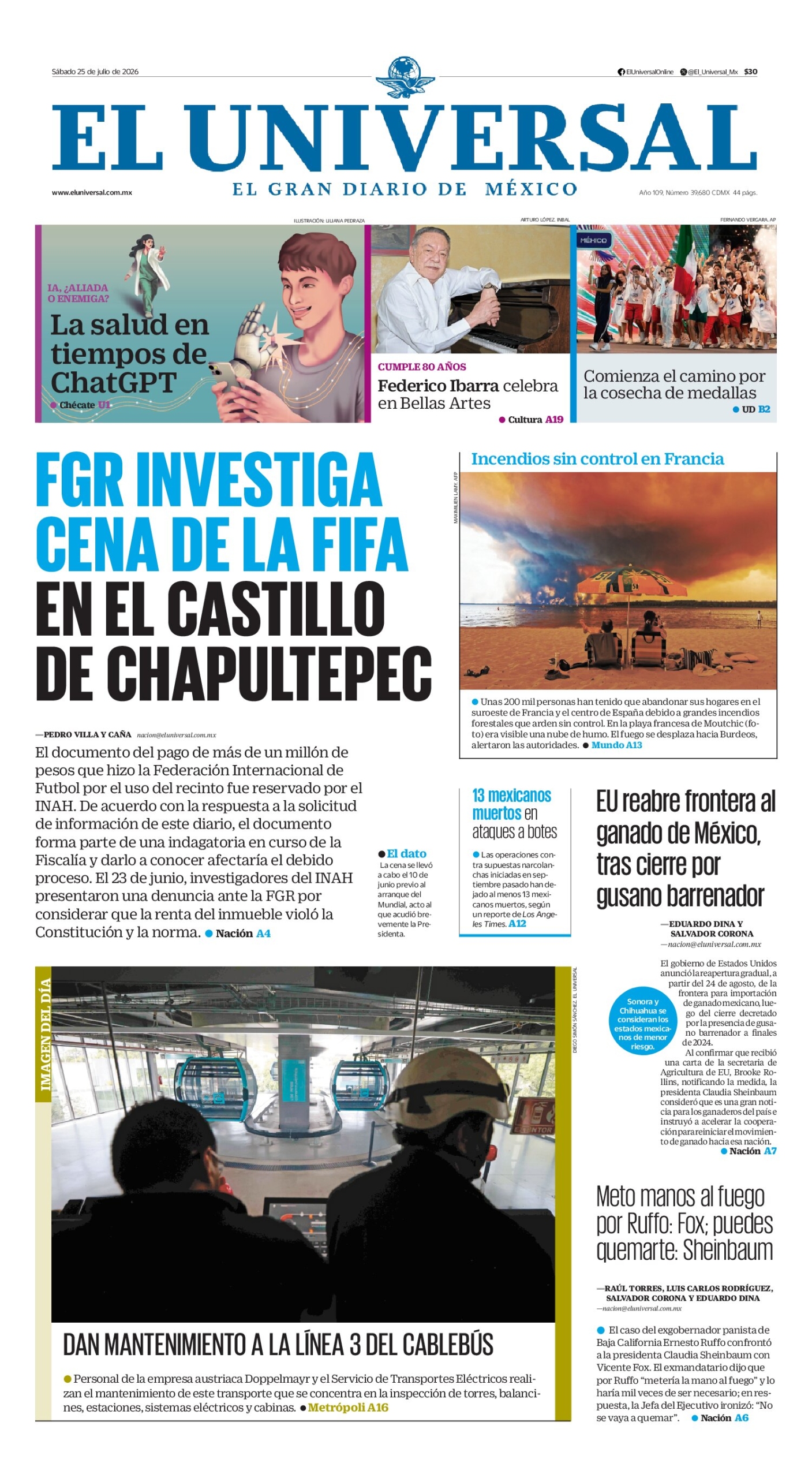 El Universal - 25 de julio de 2026