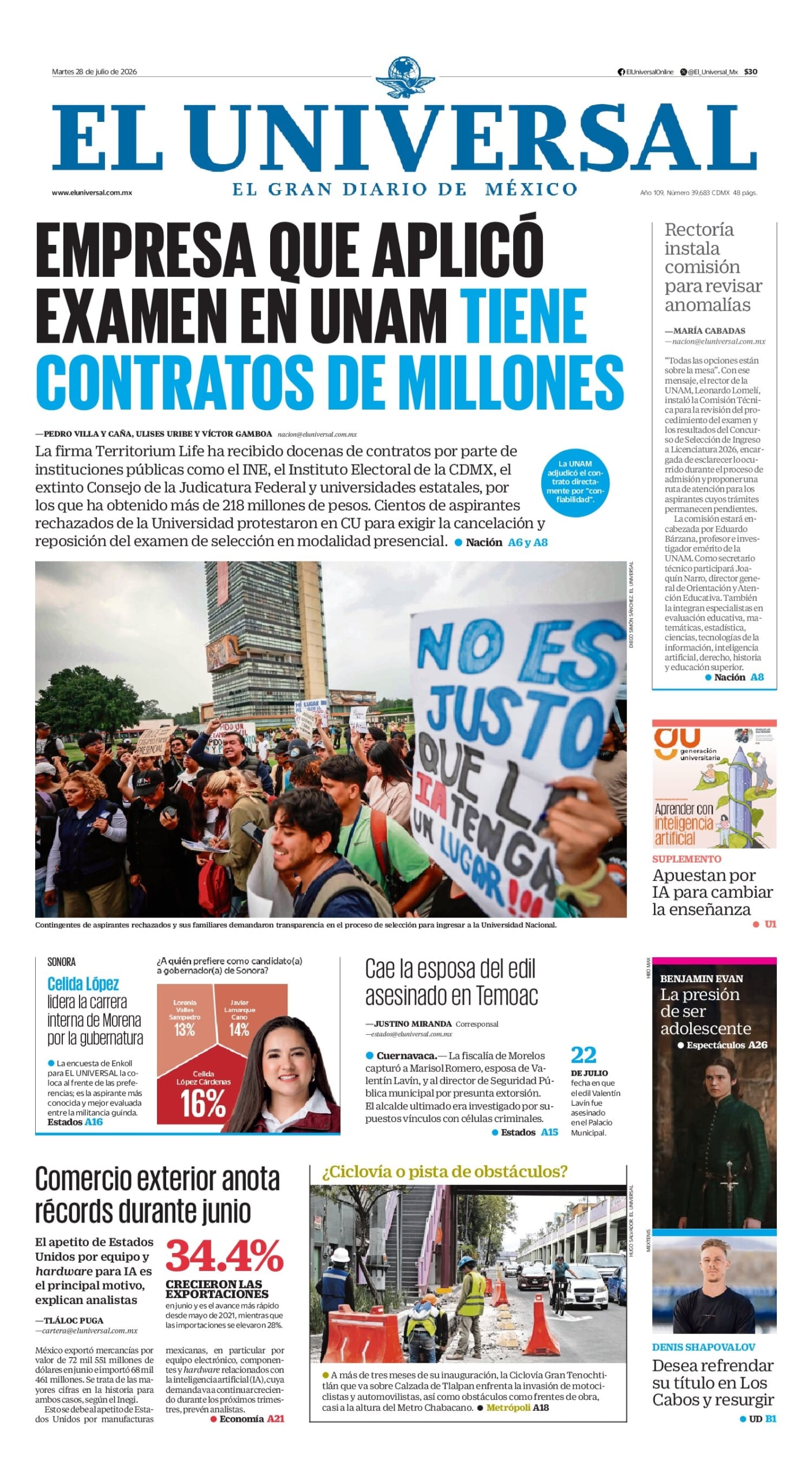 El Universal - 28 de julio de 2026