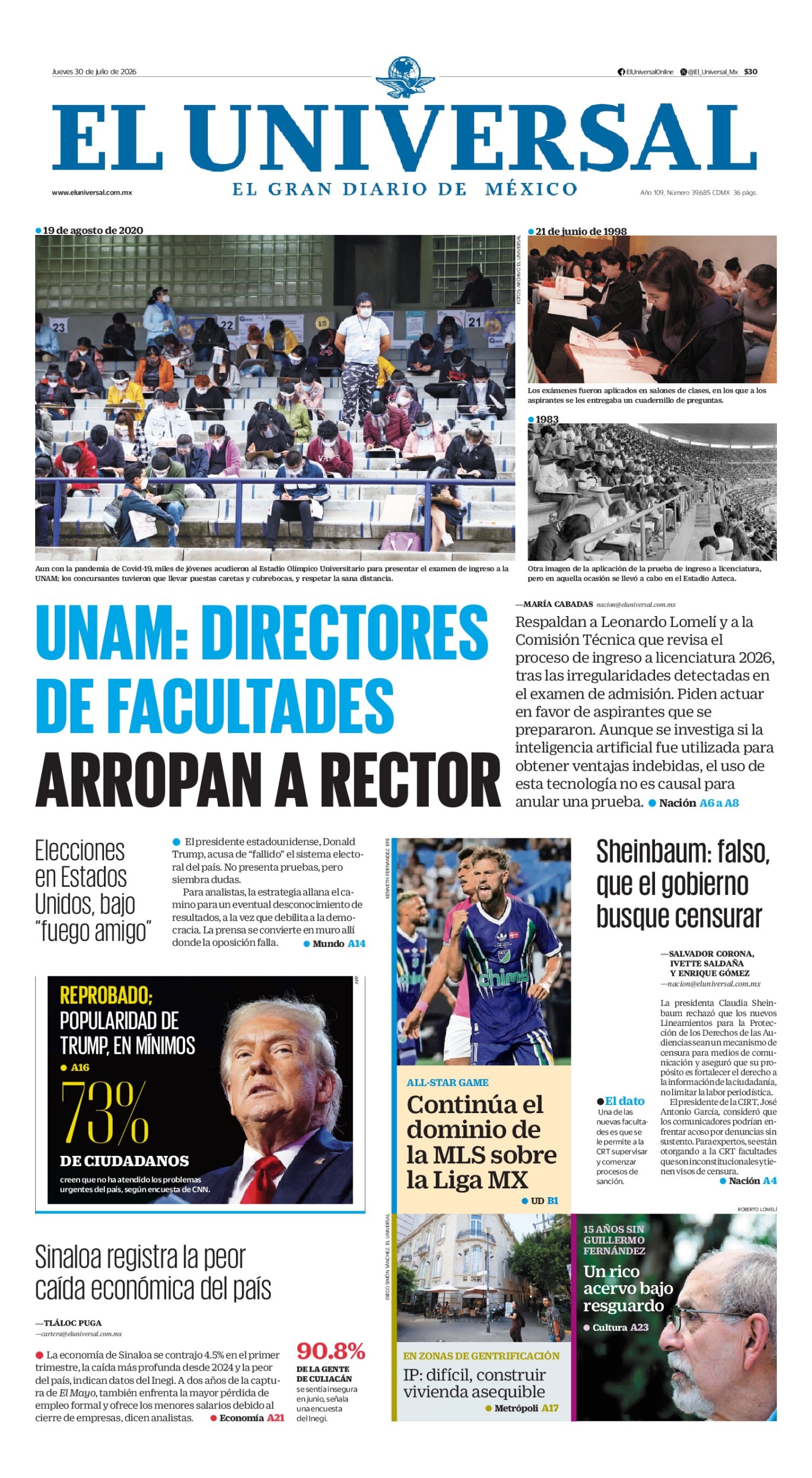 El Universal - 30 de julio de 2026