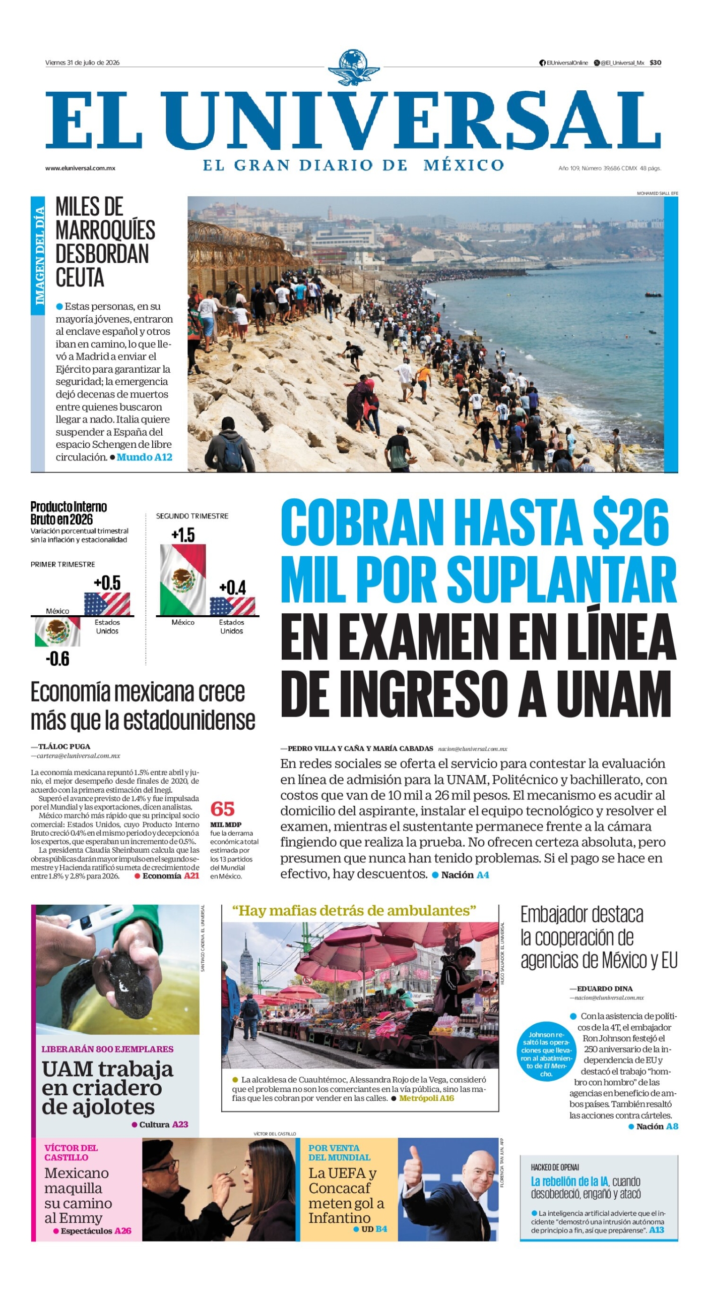 El Universal - 31 de julio de 2026