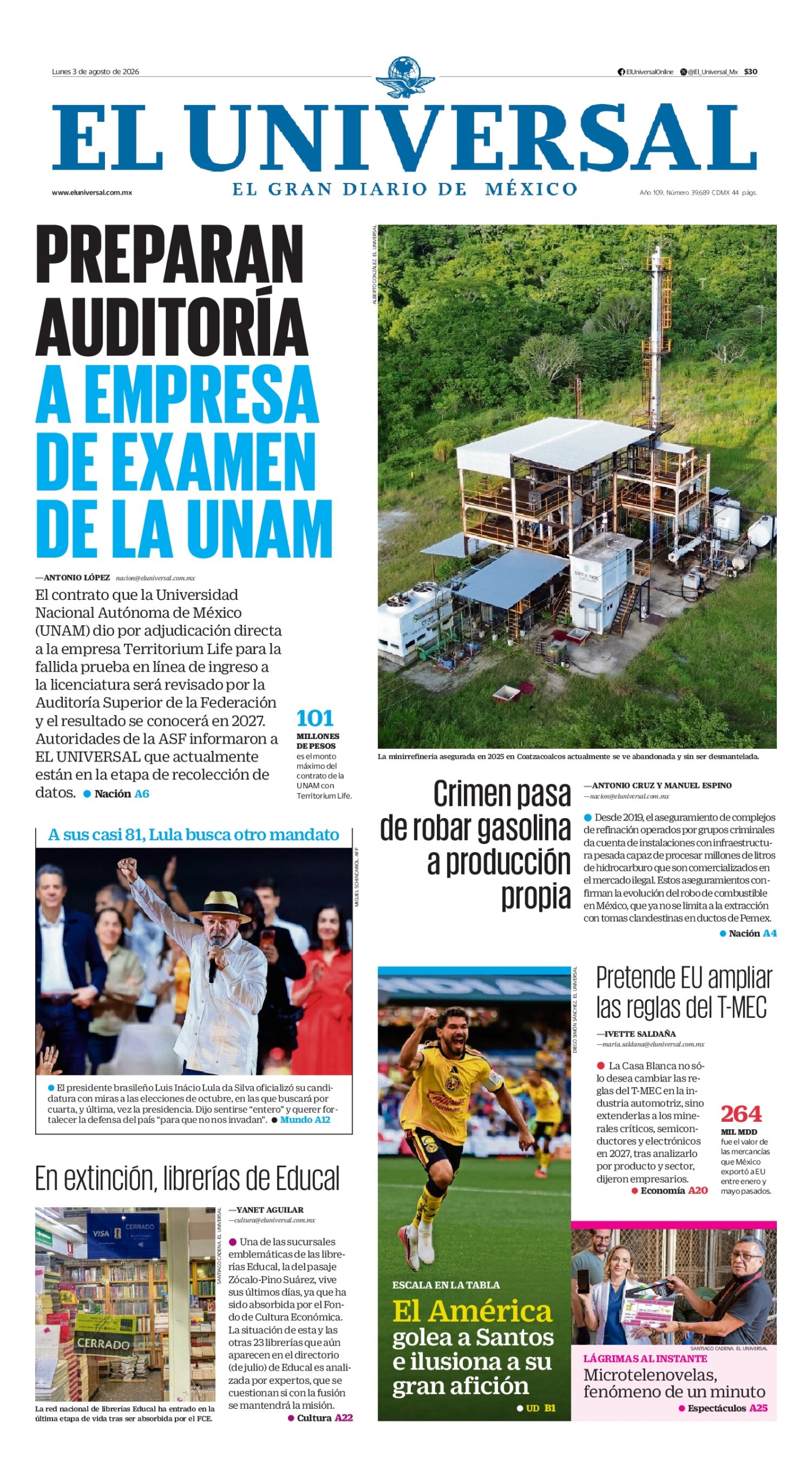 El Universal - 3 de agosto de 2026