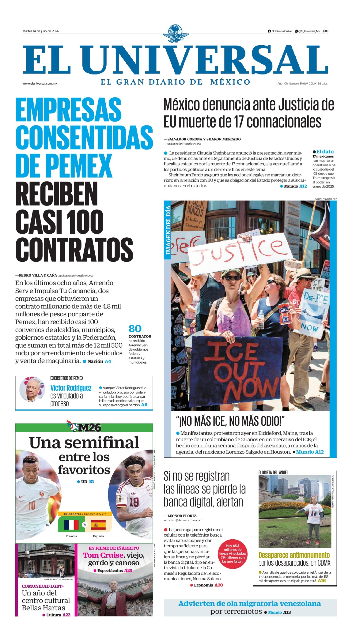 El Universal - 14 de julio de 2026