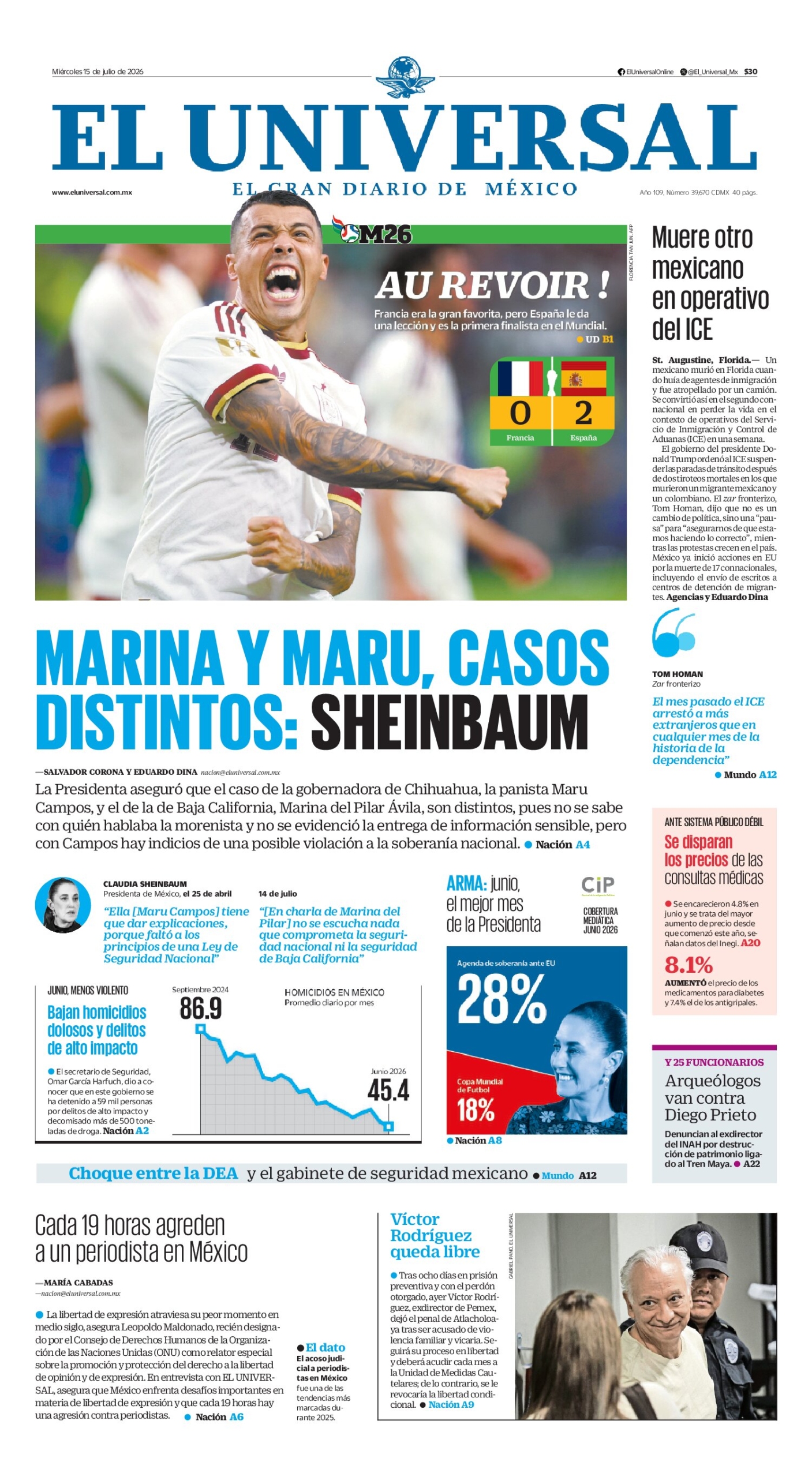 El Universal - 15 de julio de 2026