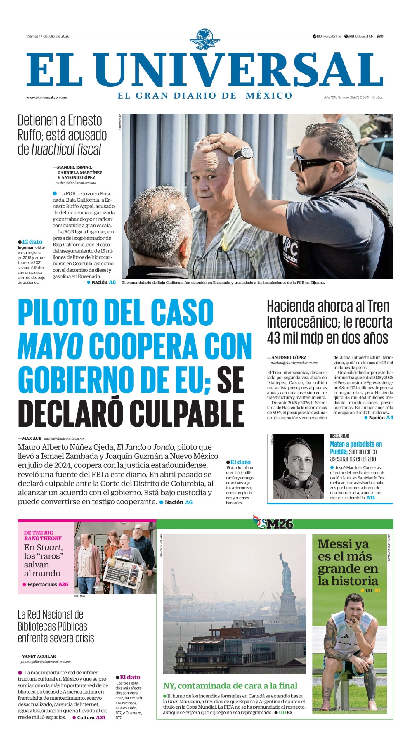 El Universal - 17 de julio de 2026