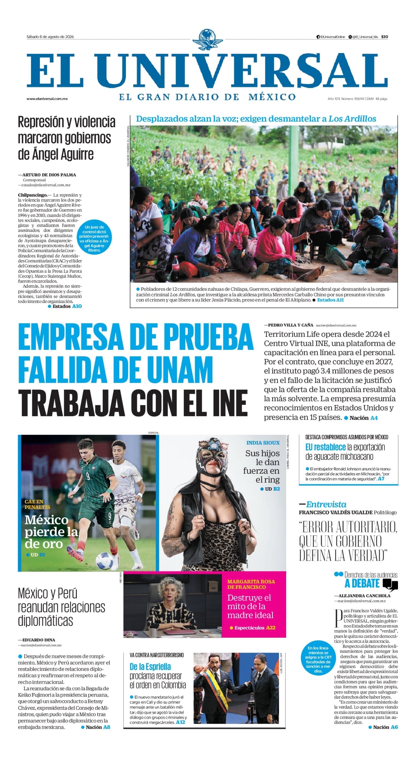 El Universal - 8 de agosto de 2026