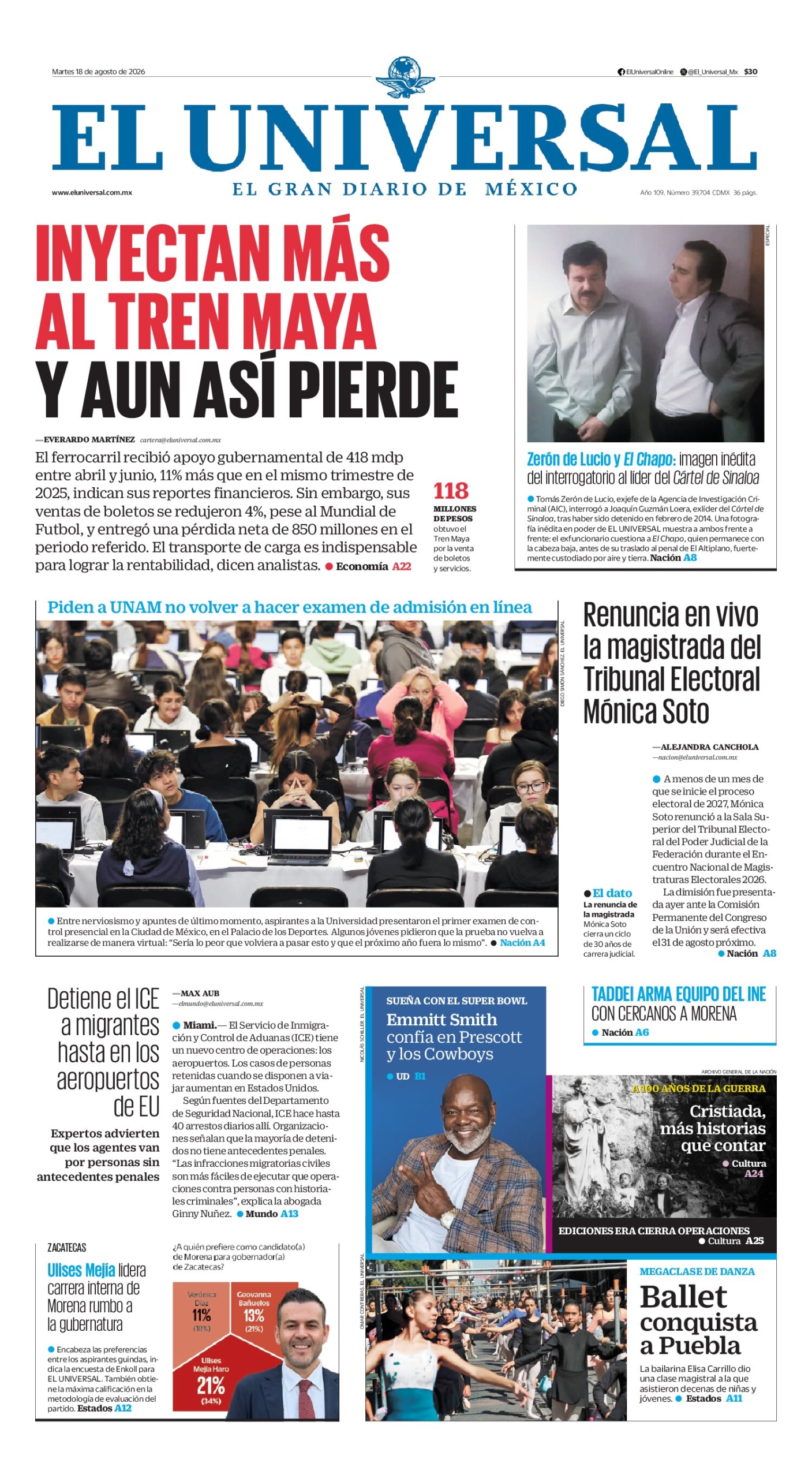 El Universal - 18 de agosto de 2026
