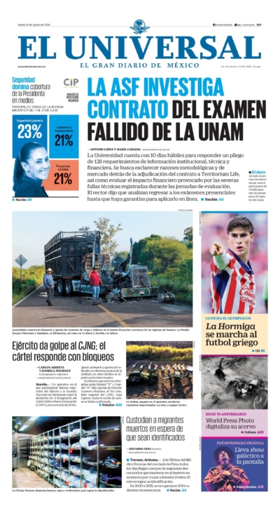 El Universal - 20 de agosto de 2026