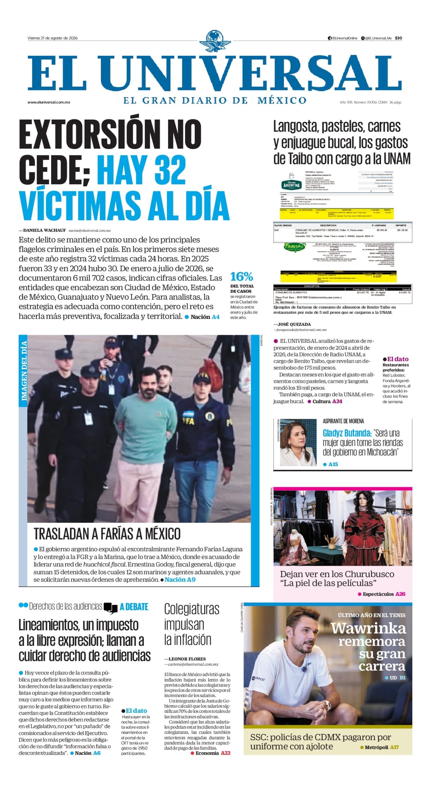 El Universal - 21 de agosto de 2026
