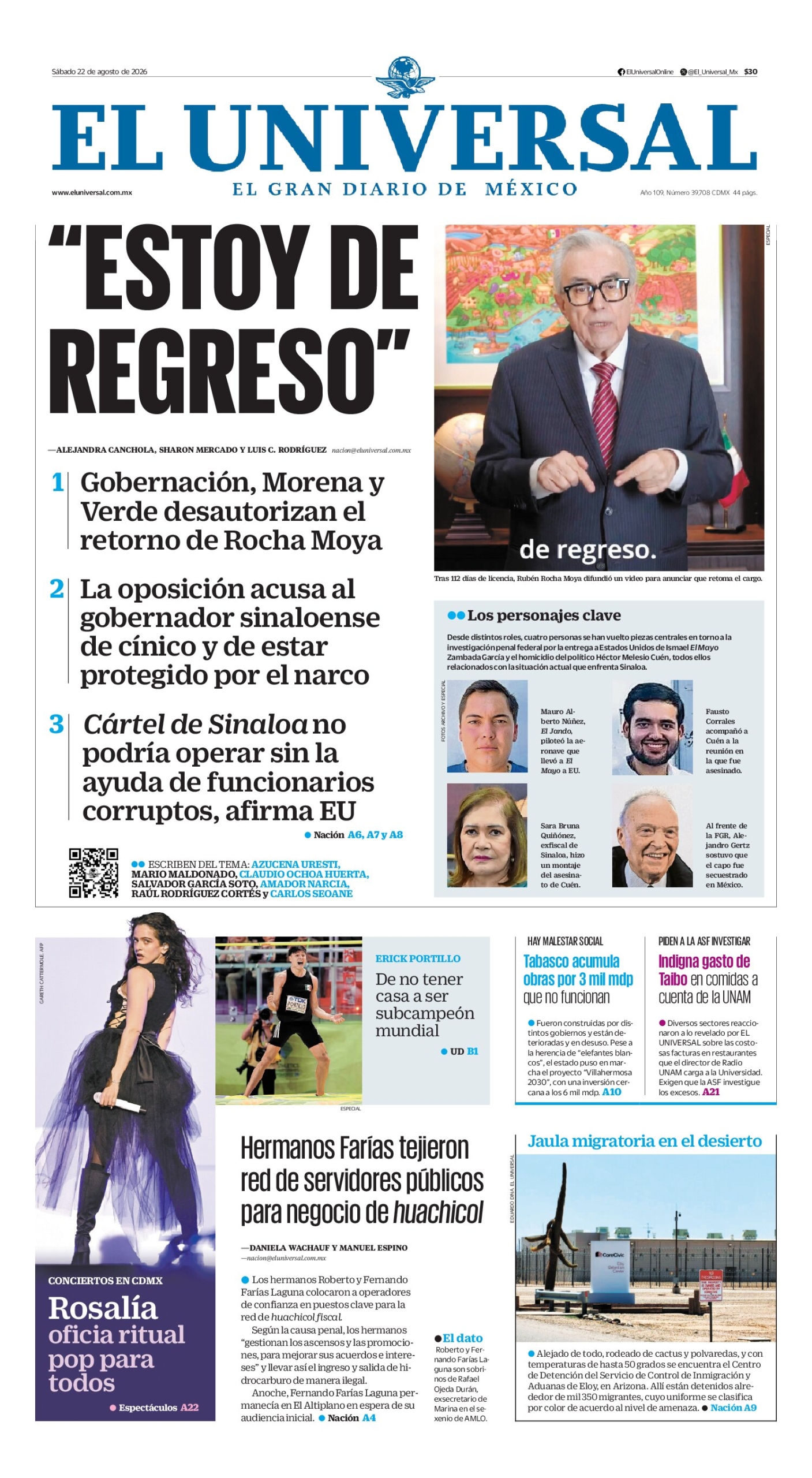 El Universal - 22 de agosto de 2026