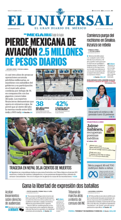 El Universal - 27 de agosto de 2026