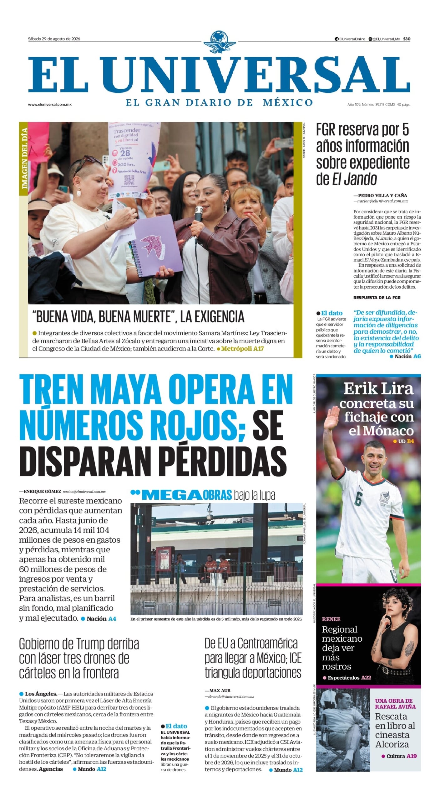 El Universal - 29 de agosto de 2026