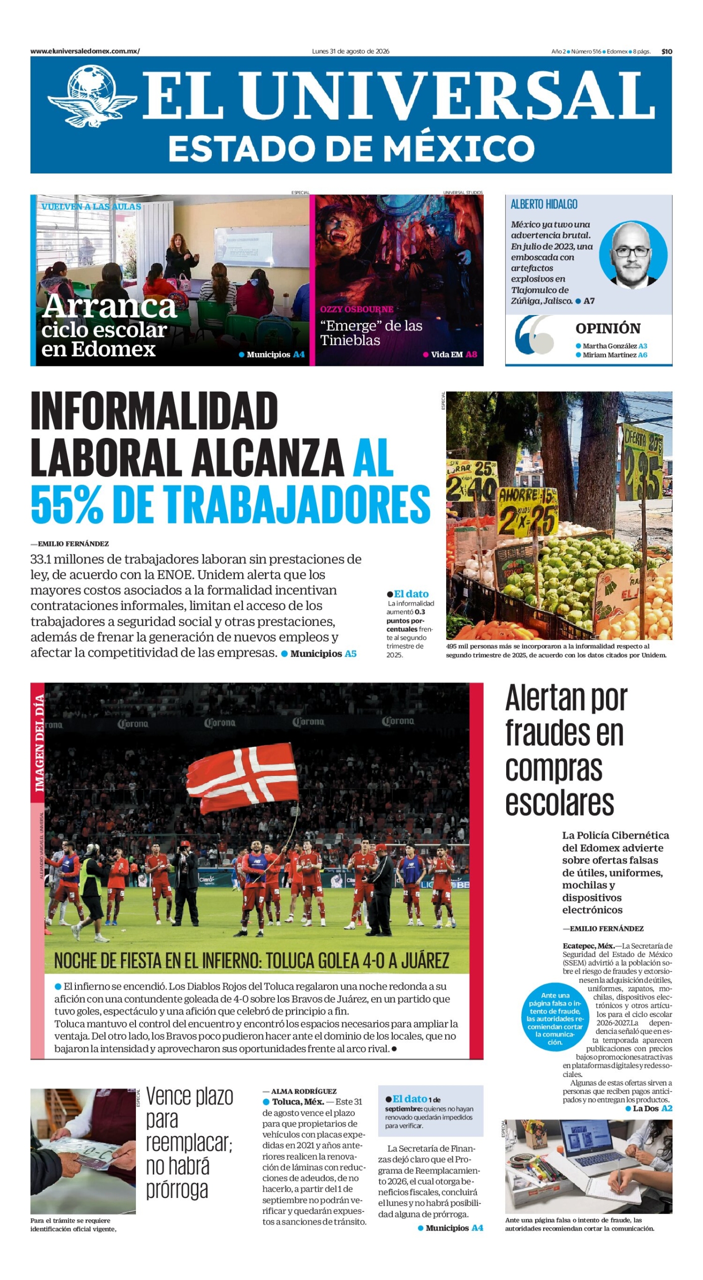 Estado de México - 31 de agosto de 2026