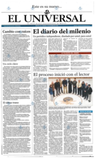 El Universal cambia de diseño,el diario del milenio