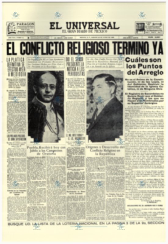Pte. Portes Gil anuncia fin conflicto religioso