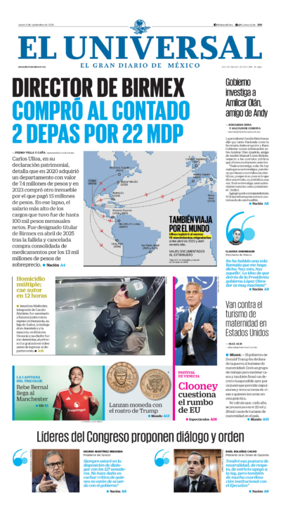 El Universal - 3 de septiembre de 2026