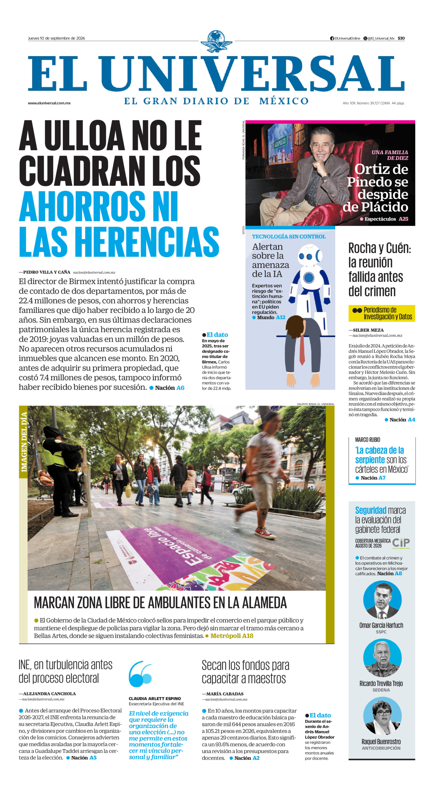 El Universal - 10 de septiembre de 2026
