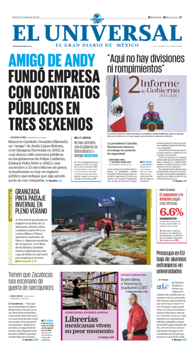 El Universal - 2 de septiembre de 2026
