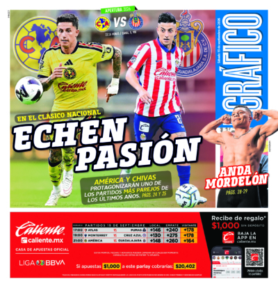 Portada del periódico Gráfico correspondiente al 19 de septiembre de 2026.
