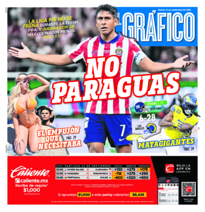 Portada del periódico Gráfico correspondiente al 22 de septiembre de 2026.