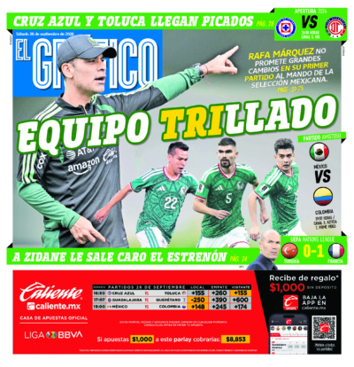 Portada del periódico Gráfico correspondiente al 26 de septiembre de 2026.