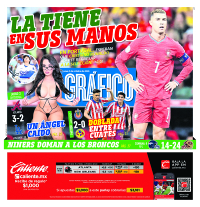 Portada del periódico Gráfico correspondiente al 5 de octubre de 2026.