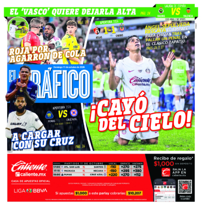 Portada del periódico Gráfico correspondiente al 11 de octubre de 2026.