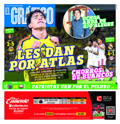Portada del periódico Gráfico correspondiente al 22 de octubre de 2026.