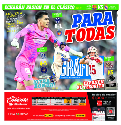 Portada del periódico Gráfico correspondiente al 25 de octubre de 2026.