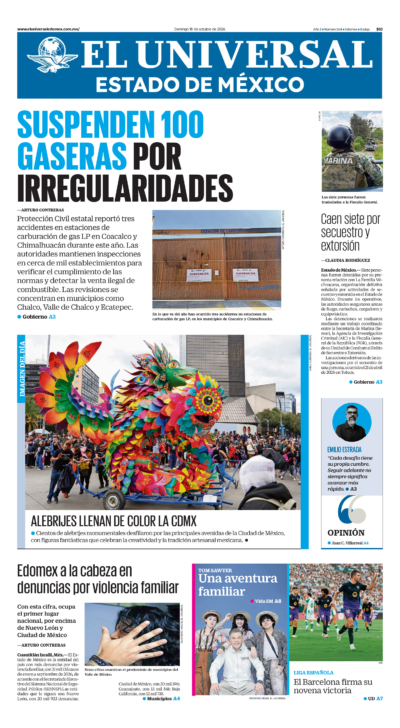 Portada del periódico Estado de México correspondiente al 18 de octubre de 2026.