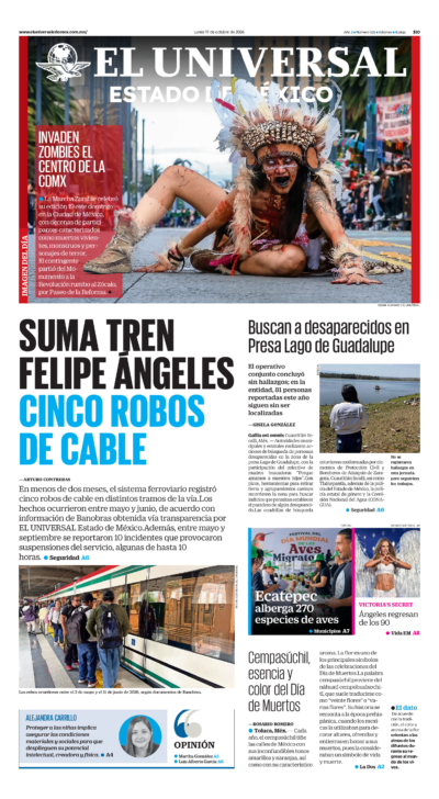 Portada del periódico Estado de México correspondiente al 19 de octubre de 2026.