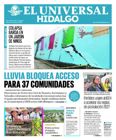 Portada del periódico Hidalgo correspondiente al 6 de octubre de 2026.