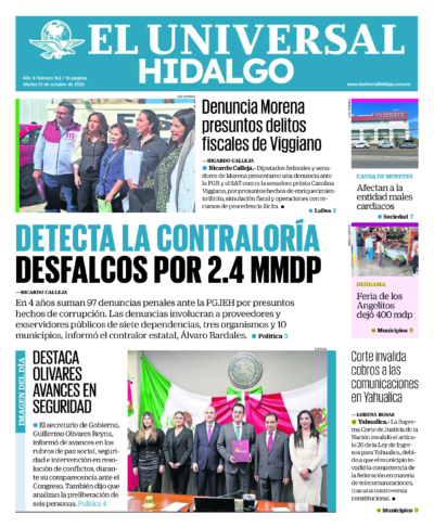 Portada del periódico Hidalgo correspondiente al 13 de octubre de 2026.