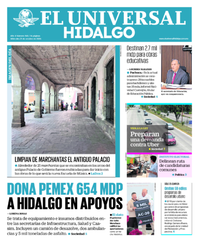 Portada del periódico Hidalgo correspondiente al 21 de octubre de 2026.