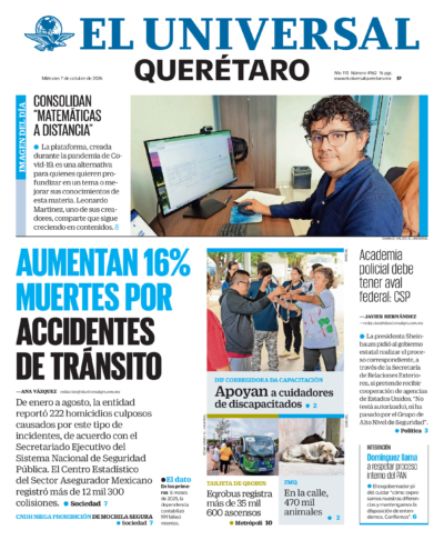 Portada del periódico Querétaro correspondiente al 7 de octubre de 2026.
